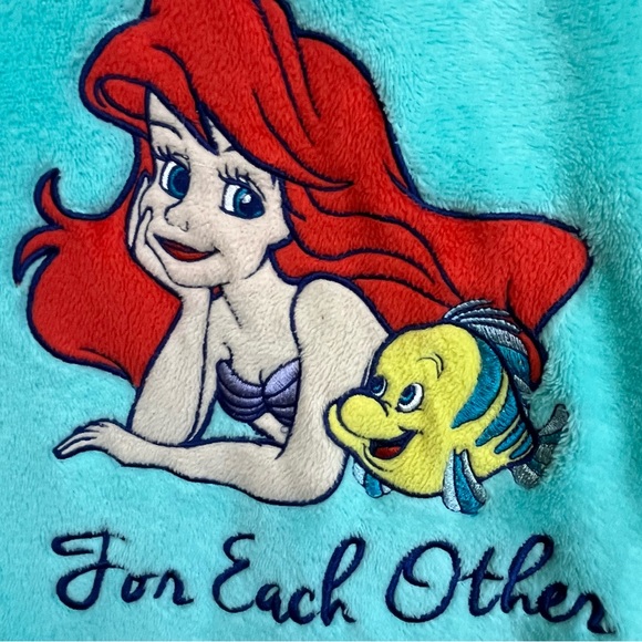 Disney Fleece Little Mermaid Ariel Pajamas Set Sz Small Blue - Picture 5 of 16